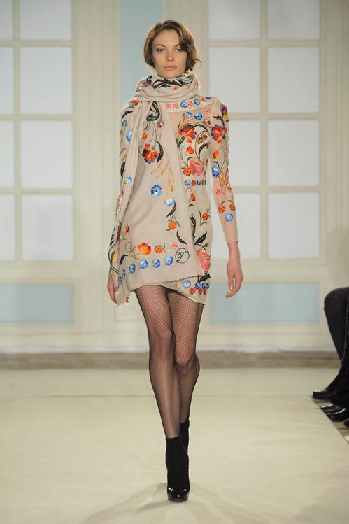 Thigh-high boots and winter florals by Temperley London for Fall-Winter 2014/2015