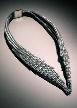 Collection of jewelry made from zippers