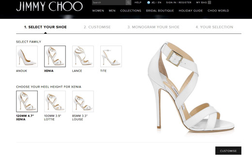 Tailor-made designer shoes by Jimmy Choo