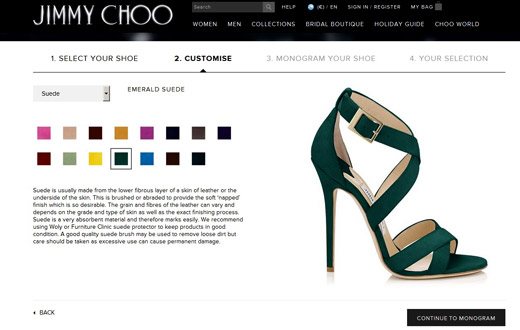 Tailor-made designer shoes by Jimmy Choo