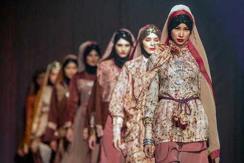 Cancer survivors at Islamic Fashion Festival