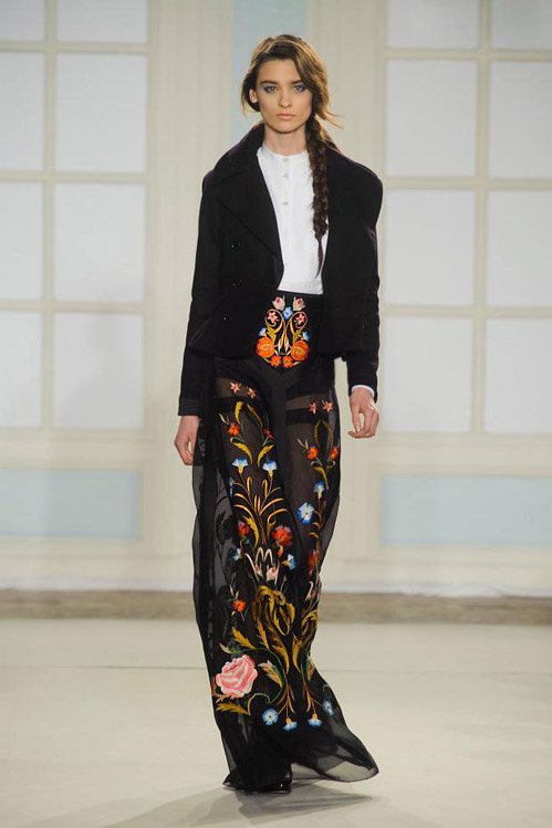 Thigh-high boots and winter florals by Temperley London for Fall-Winter 2014/2015