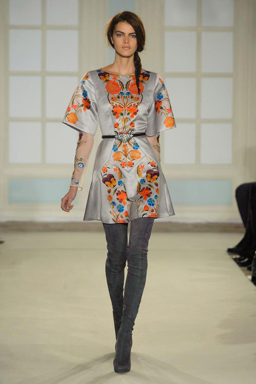 Thigh-high boots and winter florals by Temperley London for Fall-Winter 2014/2015