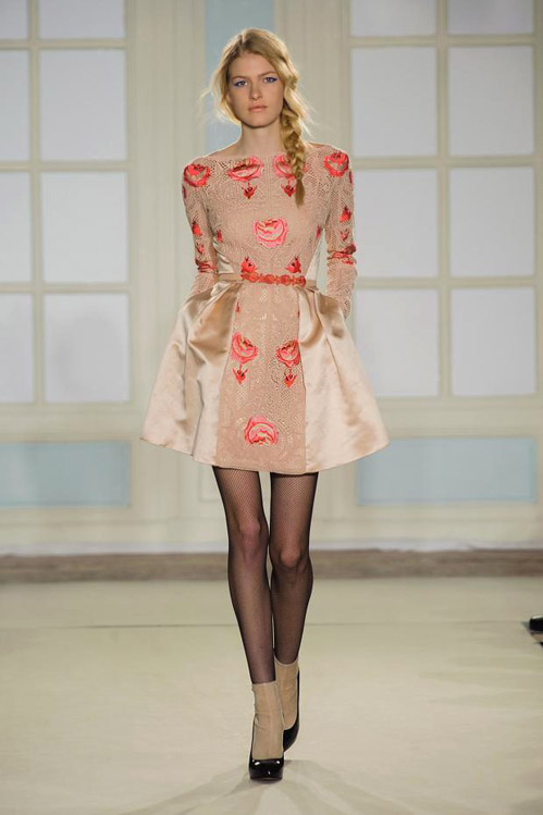 Thigh-high boots and winter florals by Temperley London for Fall-Winter 2014/2015