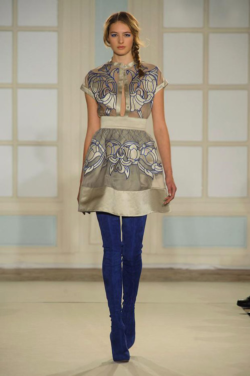 Thigh-high boots and winter florals by Temperley London for Fall-Winter 2014/2015