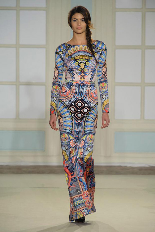 Thigh-high boots and winter florals by Temperley London for Fall-Winter 2014/2015