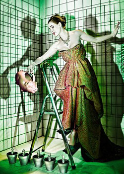  Dita Von Teese does Genlux Magazine Fall 2010 Green photoshoot 