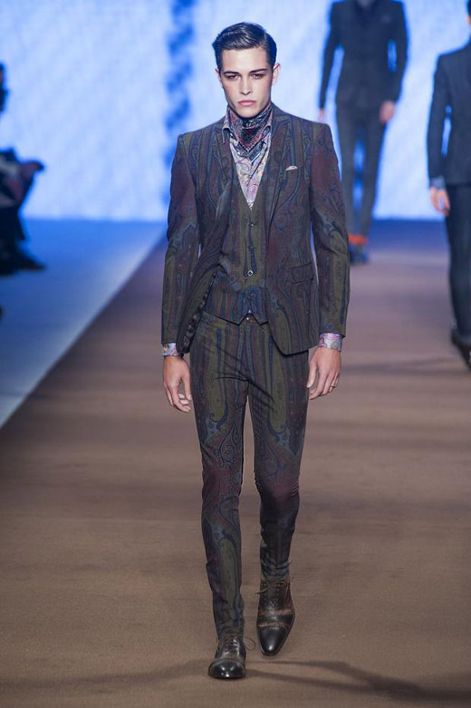 Men's fashion: Colorful Checks and Paisley print for Fall-Winter 2014/2015 by Etro