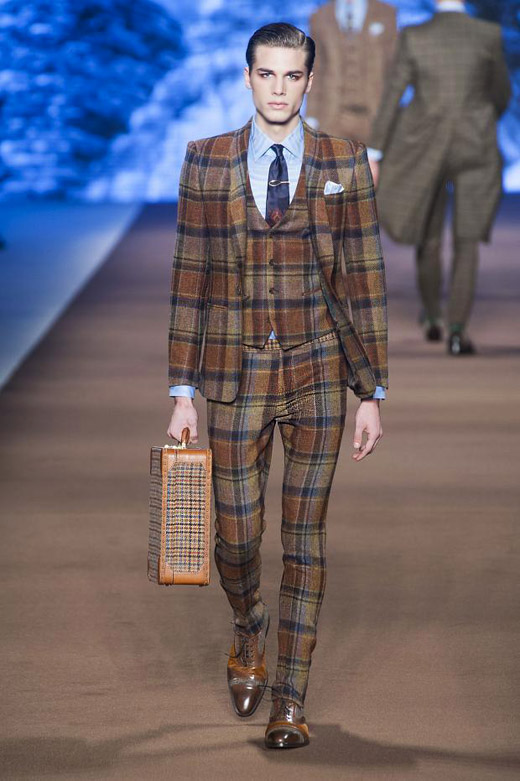 Men's fashion: Colorful Checks and Paisley print for Fall-Winter 2014/2015 by Etro