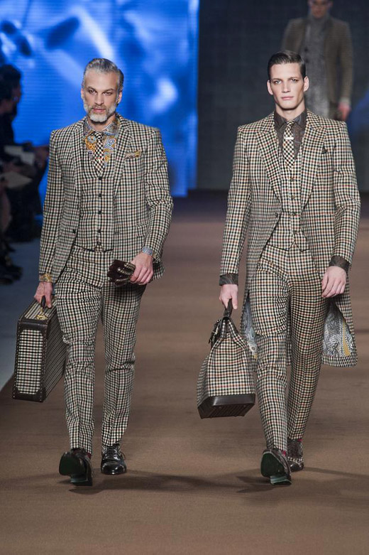 Men's fashion: Colorful Checks and Paisley print for Fall-Winter 2014/2015 by Etro