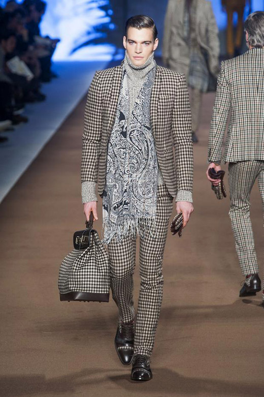 Men's fashion: Colorful Checks and Paisley print for Fall-Winter 2014/2015 by Etro